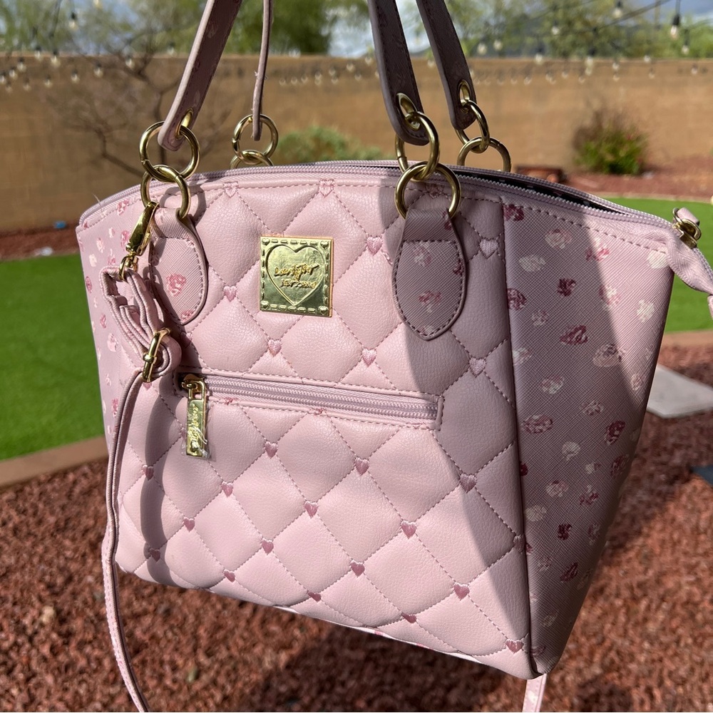 NWOT luv Betsey by Betsey Johnson | Lavender | purse crossbody quilted satchel - Picture 6 of 16